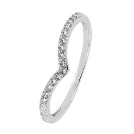 Revere 9ct White Gold Cubic Zirconia Wishbone Ring