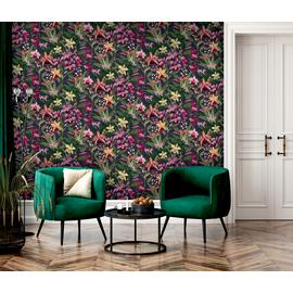 RHS Orchid Botanical Purple Wallpaper