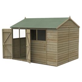 Forest 4Life Overlap 4 Windows Reverse Apex Shed - 10 x 8ft
