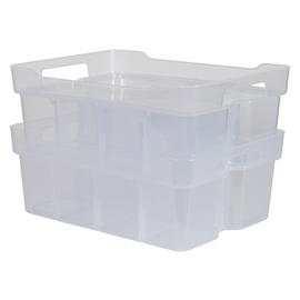 Strata Organise Me 2 x 14L Modular Plastic Storage Boxes