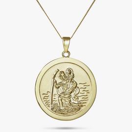 Revere 9ct Yellow Gold St. Christopher Pendant Necklace