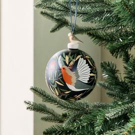 Argos Home Single Painted Robin Christmas Bauble