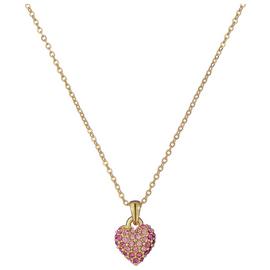 Ted Baker Pink Crystal Pave Heart Pendant Necklace