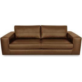 Habitat Daly Leather Wide Arm 4 Seater Sofa - Tan