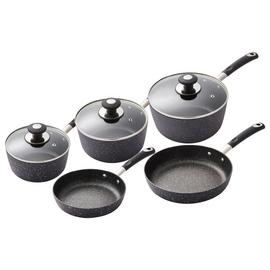 Tower Precision 5 Piece Aluminium Pan Set - Black