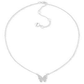 DKNY Silver Tone Pavé Crystal Butterfly Pendant Necklace