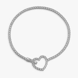 Revere Heart Shaped Clasp Sparkling Tennis Bracelet