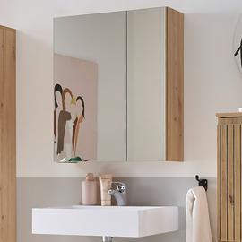 Julian Bowen Austin 2 Door Mirrored Wall Cabinet - Natural