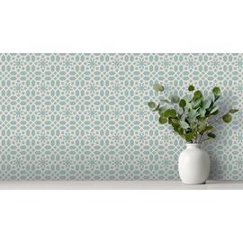 RHS Star Trellis Soft Blue Wallpaper