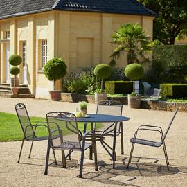 Pacific Savoy 4 Seater Metal Patio Set - Grey