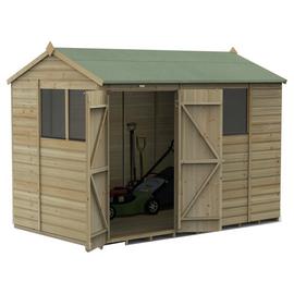 Forest Beckwood Shiplap 4 Clear Window Apex Shed - 10 x 6ft