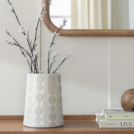 Habitat Cascais Geometric Ceramic Vase - Grey
