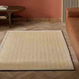 Habitat Herringbone Neutral Border Jute Rug