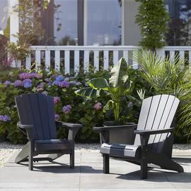Keter Set of 2 Plastic Garden Adirondack Chairs - Graphite