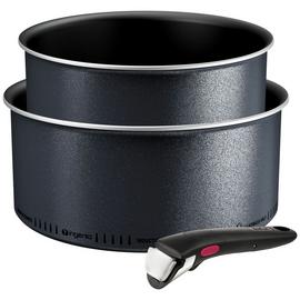 Tefal So Light 3 Piece Aluminium Saucepan Set - Black