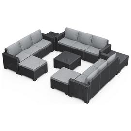 Keter California 11 Seater Garden Corner Sofa Set - Grey