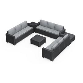 Keter California 9 Seater Garden Corner Sofa Set - Grey