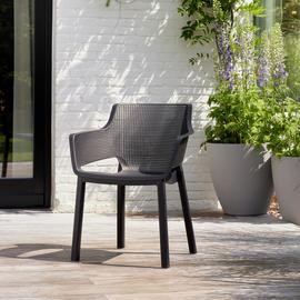 Keter Elisa Set of 6 Plastic Garden Chairs - Graphite