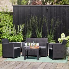 Keter Marie 4 Seater Rattan Effect Garden Sofa Set - Grey