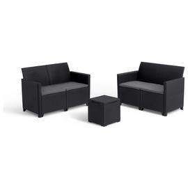Keter Marie 4 seat lounge set with storage table - Graphite