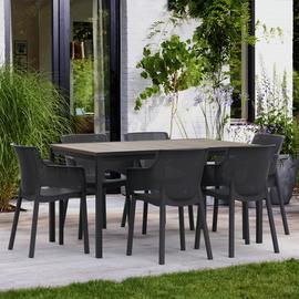 Keter 6 Seater Plastic Patio Set -  Black