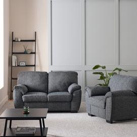 Argos Home Milano Fabric Chair & 2 Seater Sofa - Charcoal