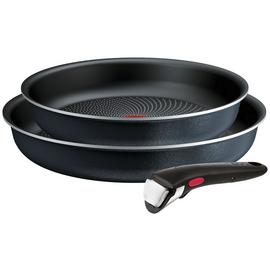 Tefal So Light 3 Piece Aluminium Frying Pan Set - Black