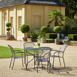 Pacific Carlo 4 Seater Metal Patio Set - Grey