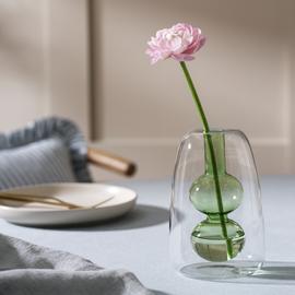 Habitat Double Walled Bud Vase/Glass Diffuser Vessel - Green