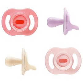 Tommee Tippee Ultra-light Stay-Put Dummies 0-6m 4 Pack Pinks