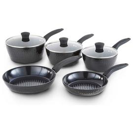 Tower Diamo 5 Piece Aluminium Pan Set - Black