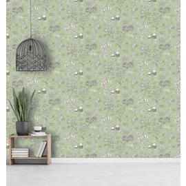 RHS Botanical Sketchbook Sage Wallpaper