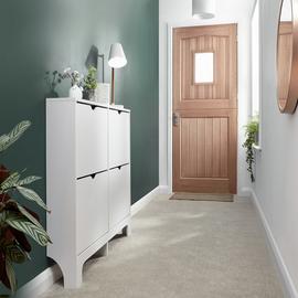 GFW Narrow Shoe Storage Cabinet - White