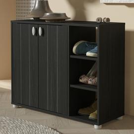 GFW Bideford 2 Door Shoe Storage Cabinet - Black