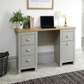 GFW Lancaster 4 Drawer Desk - Grey