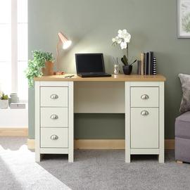 GFW Lancaster 4 Drawer Desk - Cream