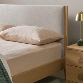 Argos Home Fleece Plain Cream Fitted Sheet - Double