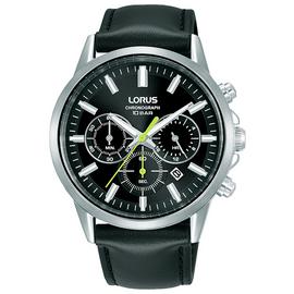 Lorus Chronograph Timepiece Black Leather Strap Watch