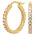 Revere 9ct Gold Plated Cubic Zirconia Hoop Earrings