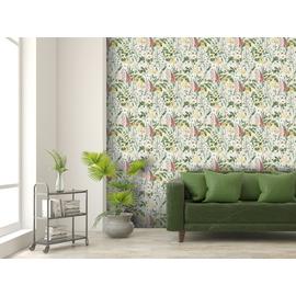 RHS Flower Medley Cream Wallpaper
