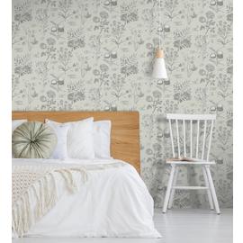 RHS Botanical Sketchbook Cream Wallpaper