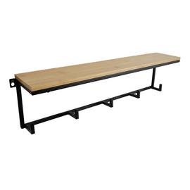 Argos Home Bamboo Shelf with Hooks - Natural