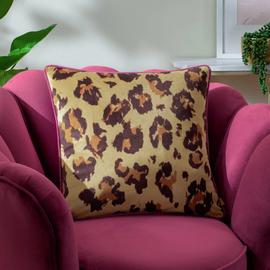 furn True Leopard Print Cushion - Beige - 43x43cm