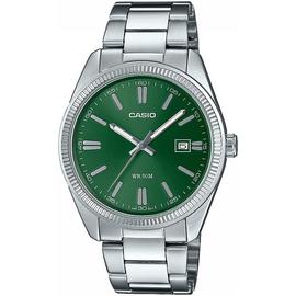 Casio Analogue Green Dial Stainless Steel Bracelet Watch