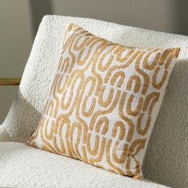 Hoem Ibizia Abstract Woven Cushion - Natural - 50x50cm