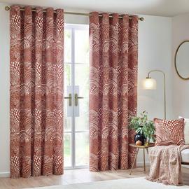 Hoem Nola Fully Lined Eyelet Curtains - Chestnut
