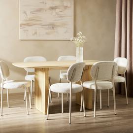 Habitat Samara Natural Dining Table And 6 White Chairs