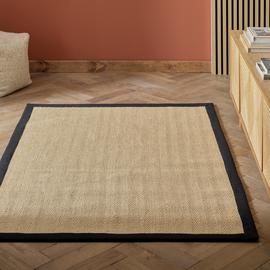 Habitat Herrinbone Black Border Jute Rug