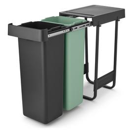 Brabantia Sort & Go 2x30 Litre Built-in Bin - Dark Grey