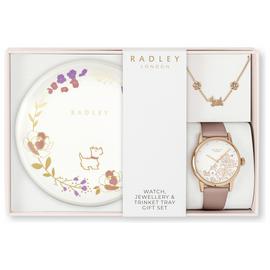 Radley Pink Leather Watch, Bracelet &Trinket Tray Set